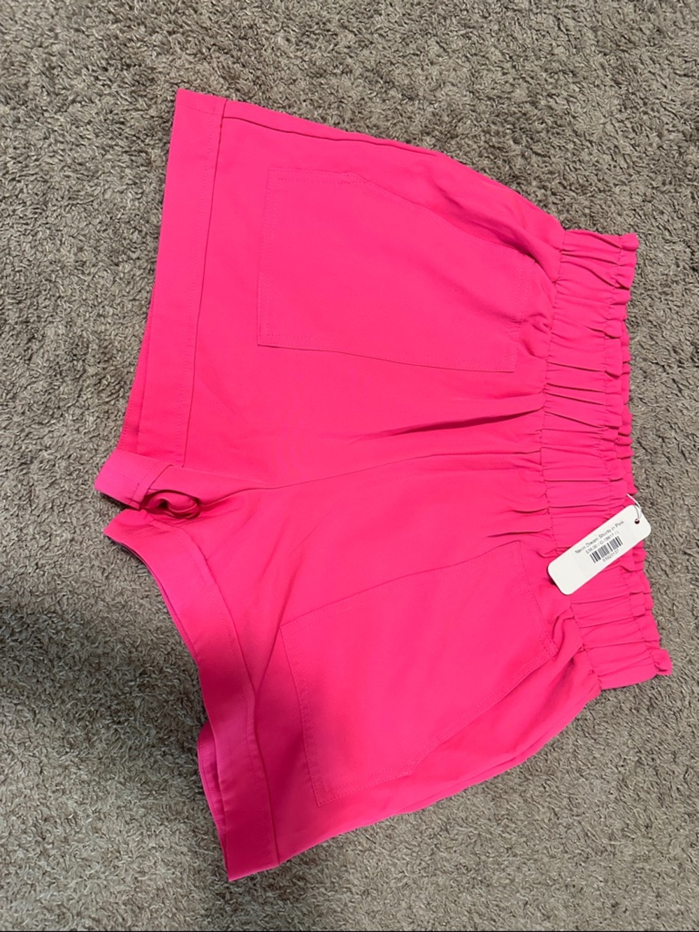 glam neon Pink Elastic Waist shorts